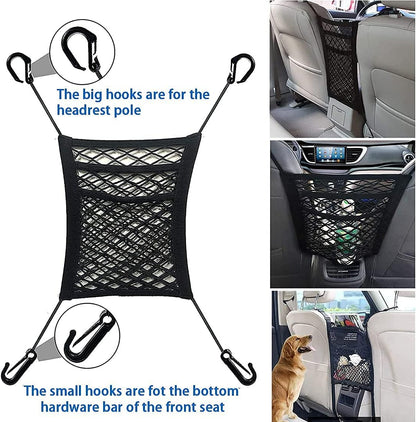 3-Layer Stretch Car Mesh Organizer, Car Seat Net, Dog Net for Barrier
