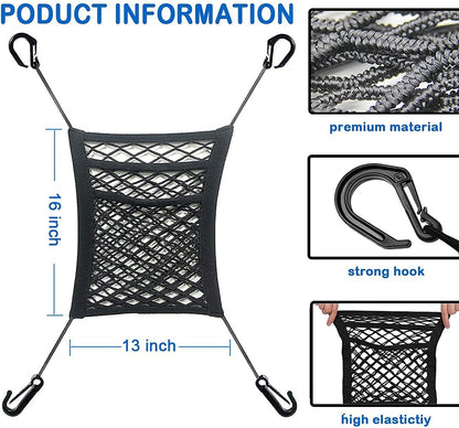 3-Layer Stretch Car Mesh Organizer, Car Seat Net, Dog Net for Barrier