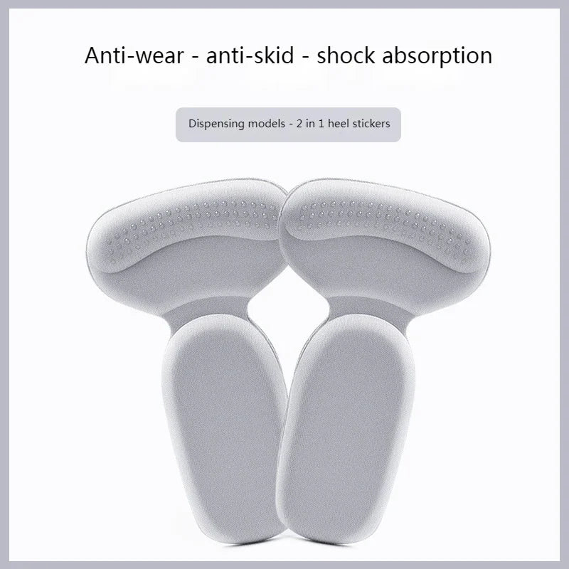 T Shape Sponge Heel Stickers Shoe Cushion Heel Protector for Shoes High Heels Inserts Heel Pads Shoe Adjuster Women Half Insoles