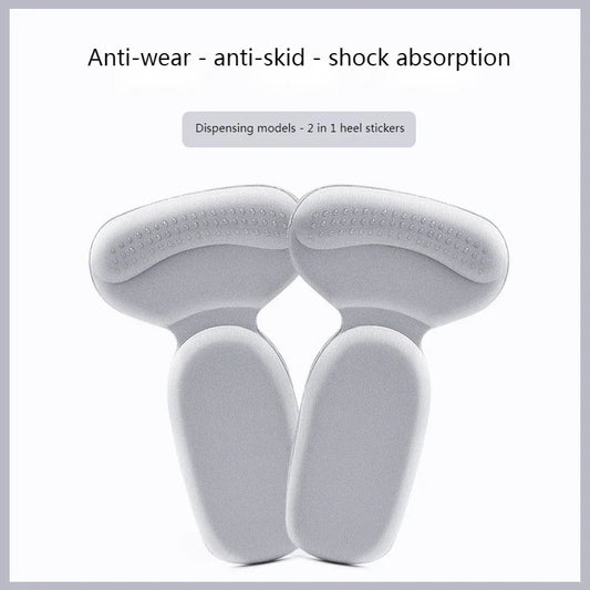 T Shape Sponge Heel Stickers Shoe Cushion Heel Protector for Shoes High Heels Inserts Heel Pads Shoe Adjuster Women Half Insoles