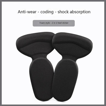 T Shape Sponge Heel Stickers Shoe Cushion Heel Protector for Shoes High Heels Inserts Heel Pads Shoe Adjuster Women Half Insoles