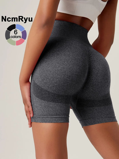 Women'S High Waist Workout Stretch Shorts Butt Lifting Tummy Control Ruched Booty Smile Yoga Short Pants High Waisted Shorts Activewear Shorts Athletic Wear Shorts Sport Shorts