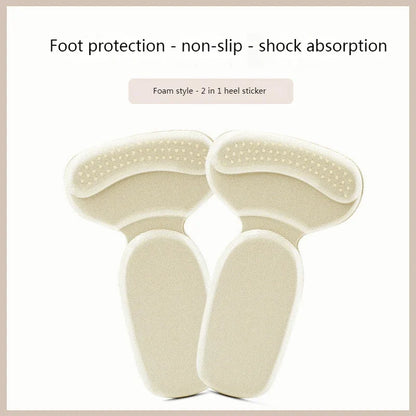 T Shape Sponge Heel Stickers Shoe Cushion Heel Protector for Shoes High Heels Inserts Heel Pads Shoe Adjuster Women Half Insoles